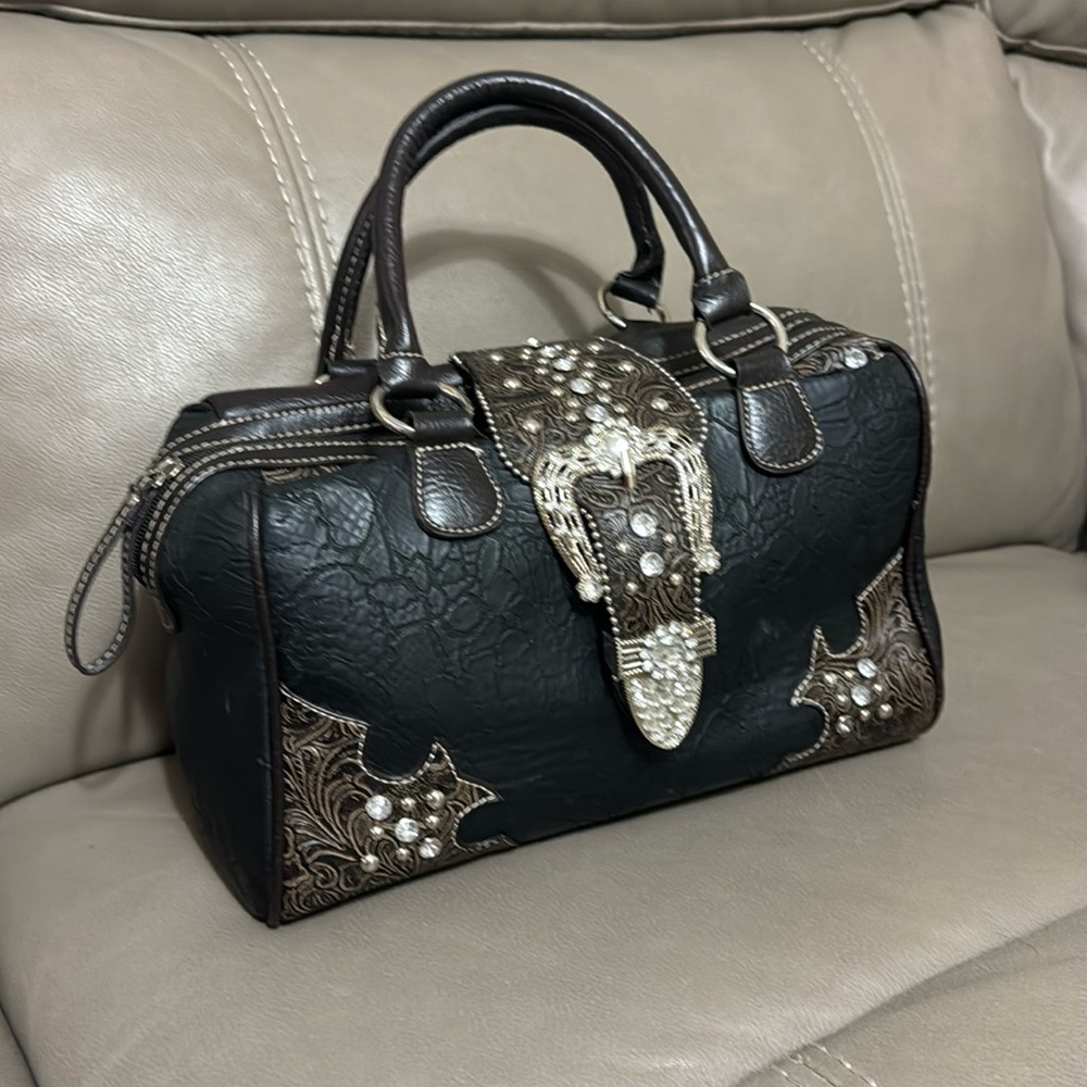 With Crystal very unique hand bag